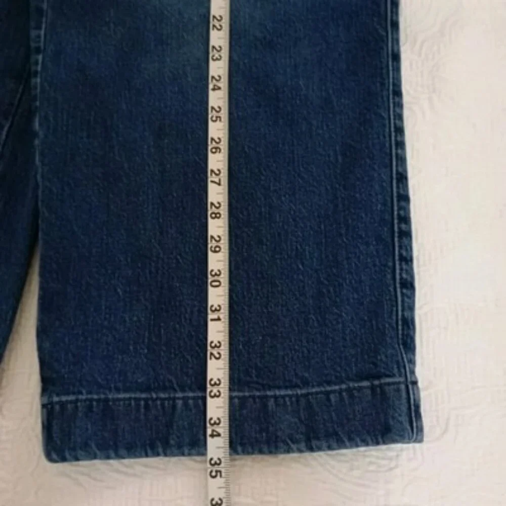 Talbots Jeans Wide-Leg Crop Size 12 Blue Womens